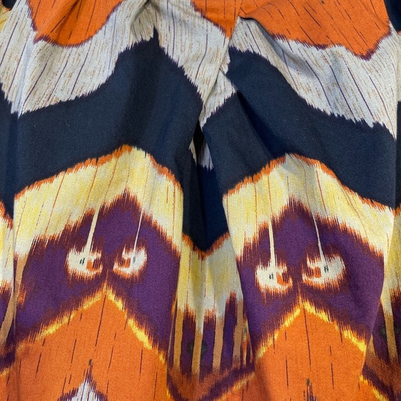 Adrianna Papell Womens 4P Burnt Orange Chevron Mini Dress Lined Pockets Pullover - Picture 14 of 16